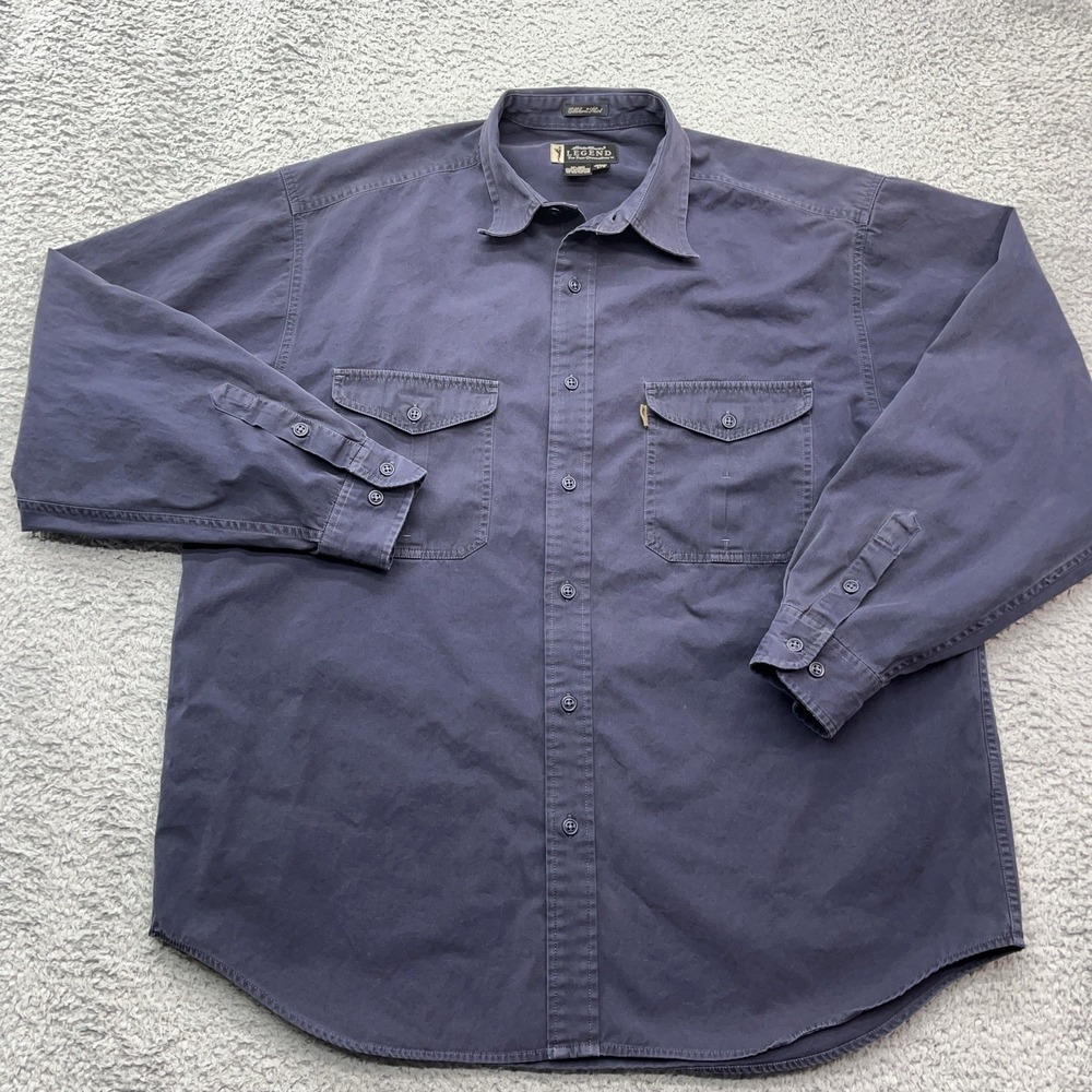 Eddie‎ Bauer Legend Elkhorn Shirt Mens L Vintage 90s Twill Heavyweight Button Up